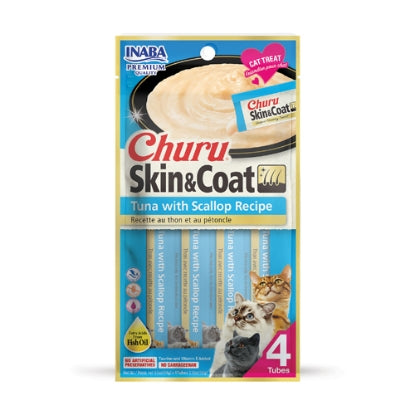 CHURU SKIN & COAT Tuna with Scallop Recipe INABA مكافأت الكريمة