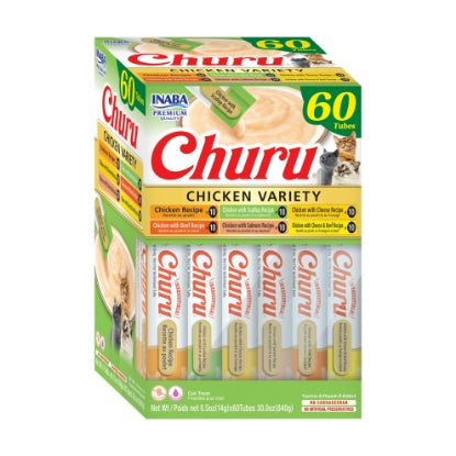 CHURU 60 ct Chicken Variety Box INABA مكافأت الكريمة