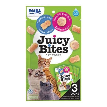 JUICY BITES  Homestyle Broth & Calamari Flavor INABA قطع مكافأت