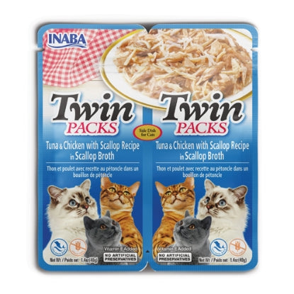 TWIN PACKS Tuna & Chicken Recipe in Scallop Broth INABA