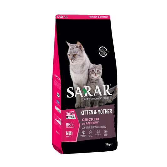 SARAR 15kg Cat Food Kitten Mother with Chicken & Anchovy