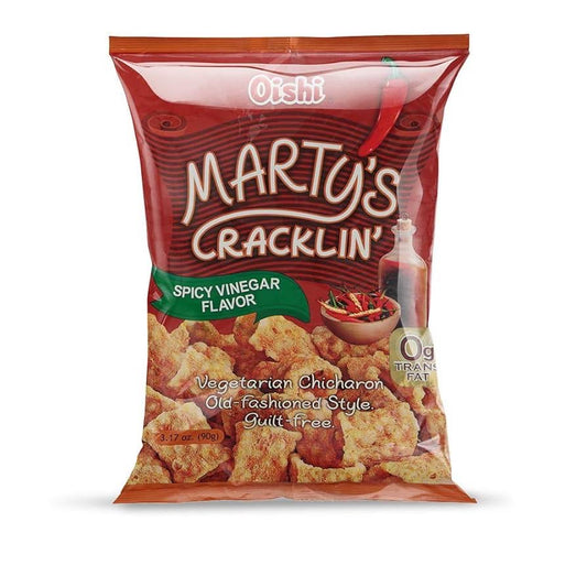 Oishi Marty's Cracklin', Spicy Vinegar - Light and Airy Vegetarian Chicharron 90g