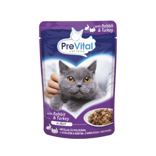 Prevital pouch 100 turkey rabbit مغلف بنكهة التريكي والارنب