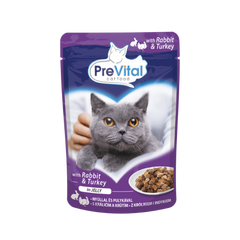 Prevital pouch 100 turkey rabbit مغلف بنكهة التريكي والارنب